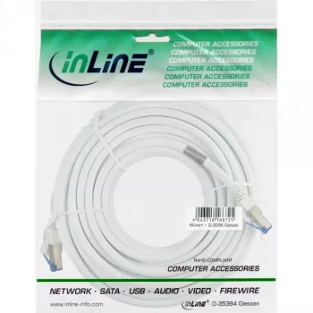InLine Καλώδιο δικτύου S/FTP PiMF Cat.6A αλογονούχο 500MHz λευκό 10m