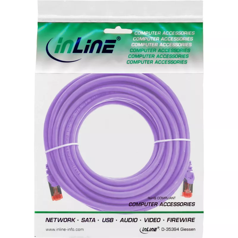 InLine καλώδιο patch S/FTP PiMF Cat.6 250MHz PVC χαλκός μωβ 5m