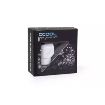 Σετ τοποθέτησης Alphacool Eiszapfen L-σύνδεσμος περιστρεφόμενος G1/4 αρσενικό σπείρωμα σε G1/4 θηλυκό σπείρωμα λευκό