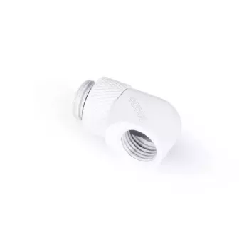 Σετ τοποθέτησης Alphacool Eiszapfen L-σύνδεσμος περιστρεφόμενος G1/4 αρσενικό σπείρωμα σε G1/4 θηλυκό σπείρωμα λευκό