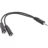 Καλώδιο Y InLine 3,5mm jack βύσμα αρσενικό σε 2x υποδοχή θηλυκή 3,5mm jack στερεοφωνικό, 0,2 m