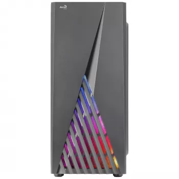 Aerocool DELTABKV1 Κουτί PC ATX με RGB πρόσοψη, πλήρες πλαϊνό παράθυρο, ανεμιστήρας 12cm, Μαύρο