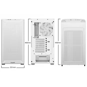Κουτί PC be quiet! PURE BASE 501 Airflow Midi Tower λευκό — ATX, 3×140mm μπροστά, 1×140 mm πίσω, 5×2,5 ίντσες, 2×3,5 ίντσες, USB‑C, υποστήριξη PWM