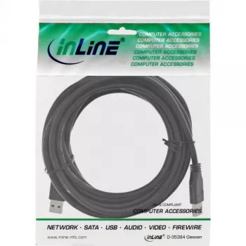 InLine καλώδιο USB 3.2 Gen.1 Type-A αρσενικό / αρσενικό, μαύρο, 5m