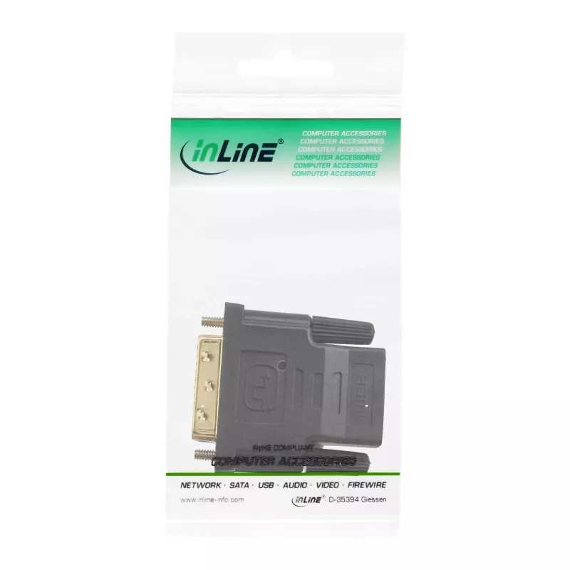 Αντάπτορας InLine HDMI σε DVI υποδοχή θηλυκό / βύσμα αρσενικό επιχρυσωμένος, 4K2K
