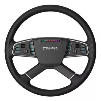 Moza Racing TSW Τιμόνι, Τιμόνι, PC, Ενσύρματο & Ασύρματο, Μαύρο, Αλουμίνιο, Τεχνητό δέρμα, Πολυμερές, Καλώδιο