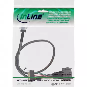 InLine Καλώδιο σύνδεσης U.2, SSD με U.2 (SFF-8639) σε SFF-8643 + τροφοδοσία, 0,5 m