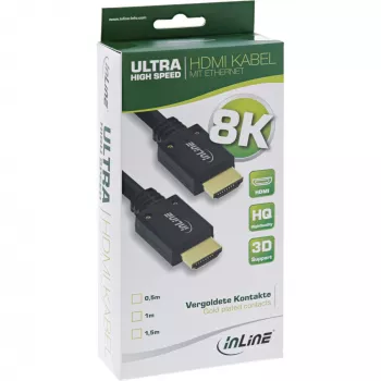 InLine Καλώδιο Ultra High Speed HDMI M/M 8K4K επιχρυσωμένο, 3m