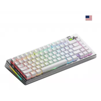 Glorious GMMK 3 Pro 75 % ασύρματο gaming πληκτρολόγιο, Pre-Built, διακόπτες Fox, US ANSI, ασημί