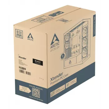 ARCTIC Xtender VG (Black) Premium E-ATX κουτί PC με κάθετη τοποθέτηση GPU