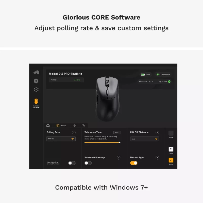 Glorious Gaming Glorious Model D 2 PRO Wireless - 1K Polling - Μαύρο