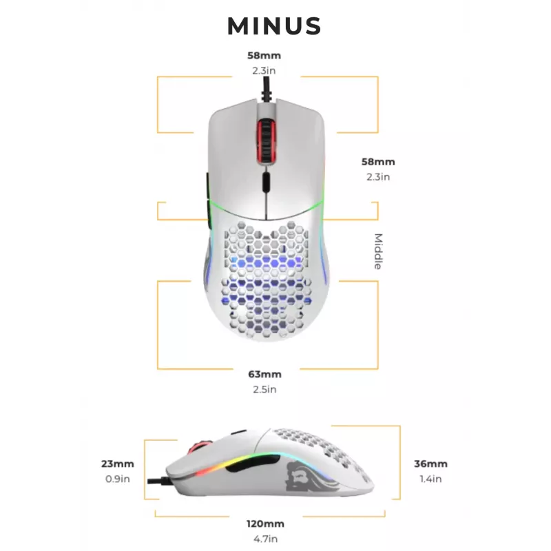 Glorious Gaming Glorious Model O- Ποντίκι Regular (Λευκό), Δεξιόχειρας, Οπτικό, USB Type-A, 3200 DPI, Λευκό