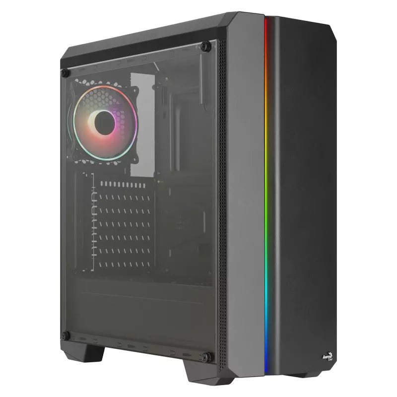 Aerocool GENESISV2BK κουτί PC ATX, μπροστινό πάνελ LED ARGB ανεμιστήρας ARGB 12 cm, μαύρο
