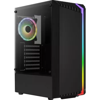 Aerocool Bionic V2 (PGS Bionic-G-BK-v2) κουτί υπολογιστή Midi Tower, ATX, RGB, ψημένο γυαλί, μαύρο