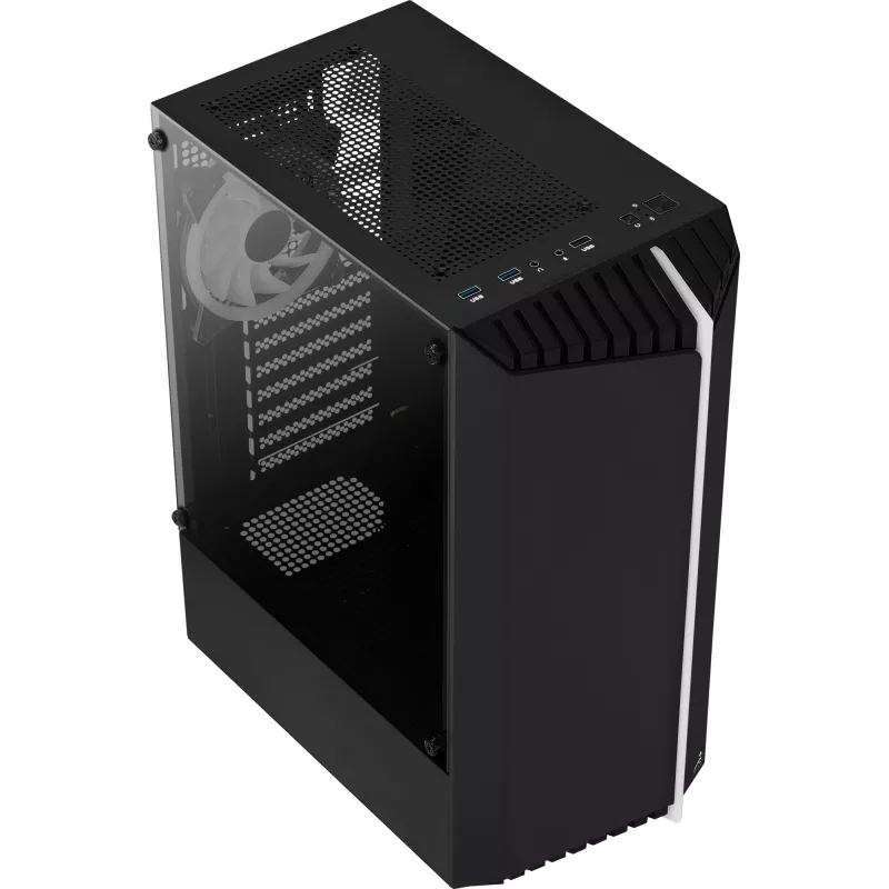 Aerocool Bionic V2 (PGS Bionic-G-BK-v2) κουτί υπολογιστή Midi Tower, ATX, RGB, ψημένο γυαλί, μαύρο
