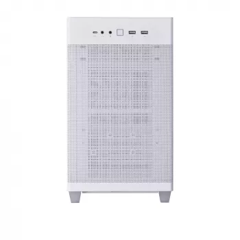 Κουτί υπολογιστή ASUS Prime AP201 MicroATX Mini Tower λευκό — υποστηρίζει microATX, GPU έως 338 mm, 3×3,5 ίντσες + 1×2,5 ίντσες δίσκους, USB-A 3.2 Gen1×2, USB-C 3.2 Gen2×1