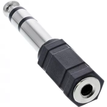 Προσαρμογέας ήχου InLine 6,3 mm αρσενικό / 3,5 mm θηλυκό στερεοφωνικός, υποδοχή jack 3,5 mm, 3,5 mm θηλυκό, μαύρο