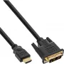 Καλώδιο InLine HDMI σε DVI αρσενικό HDMI / αρσενικό DVI 18+1 επιχρυσωμένο 0,5 m