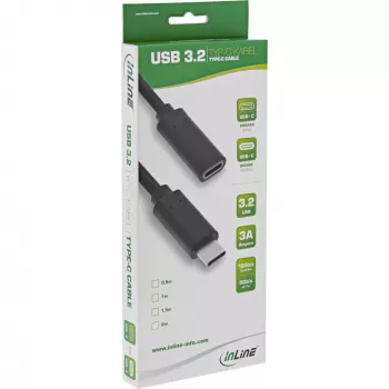Καλώδιο επέκτασης USB 3.2 Gen.1x2 InLine 35772 2m USB-C Βύσμα αρσενικό/Υποδοχή θηλυκή μαύρο