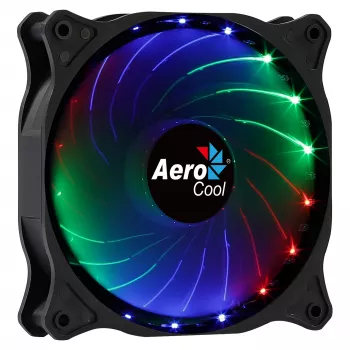 Ανεμιστήρας κουτιού υπολογιστή AEROCOOL COSMO12FRGB 120mm, 1000 U/min, 15 LEDs RGB, σύνδεση Molex, 3,72 W, μαύρο