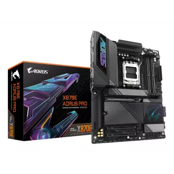 GIGABYTE X870E AORUS PRO Μητρική - Υποστηρίζει AMD Ryzen 9000 CPUs, 16+2+2 φάσεις Digital VRM, έως 8000MHz DDR5 (OC), 3xPCIe 5.0 + 1xPCIe 4.0, Wi-Fi 7, 2.5GbE LAN, USB 4