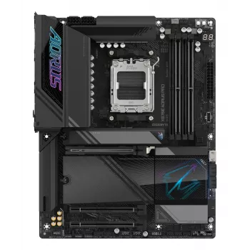 GIGABYTE X870E AORUS PRO Μητρική - Υποστηρίζει AMD Ryzen 9000 CPUs, 16+2+2 φάσεις Digital VRM, έως 8000MHz DDR5 (OC), 3xPCIe 5.0 + 1xPCIe 4.0, Wi-Fi 7, 2.5GbE LAN, USB 4