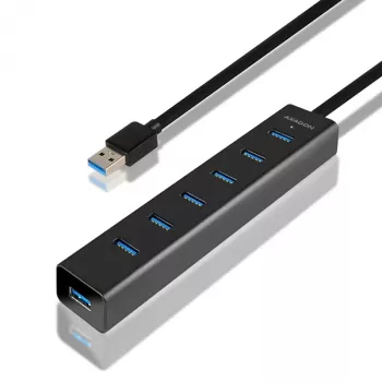 Axagon HUE-SA7BP 7x USB 3.0 ALU LADEHUB μαύρο με τροφοδοτικό