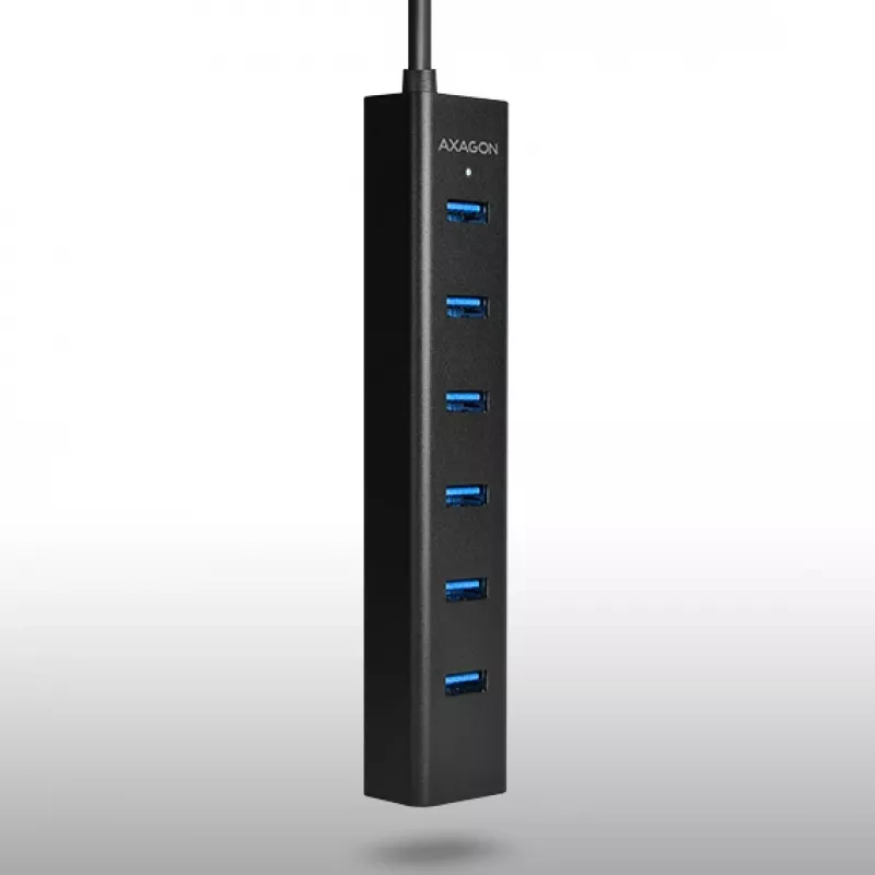 Axagon HUE-SA7BP 7x USB 3.0 ALU LADEHUB μαύρο με τροφοδοτικό