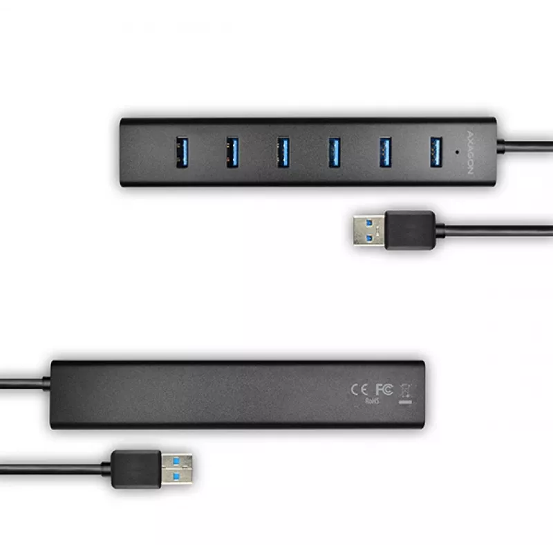 Axagon HUE-SA7BP 7x USB 3.0 ALU LADEHUB μαύρο με τροφοδοτικό