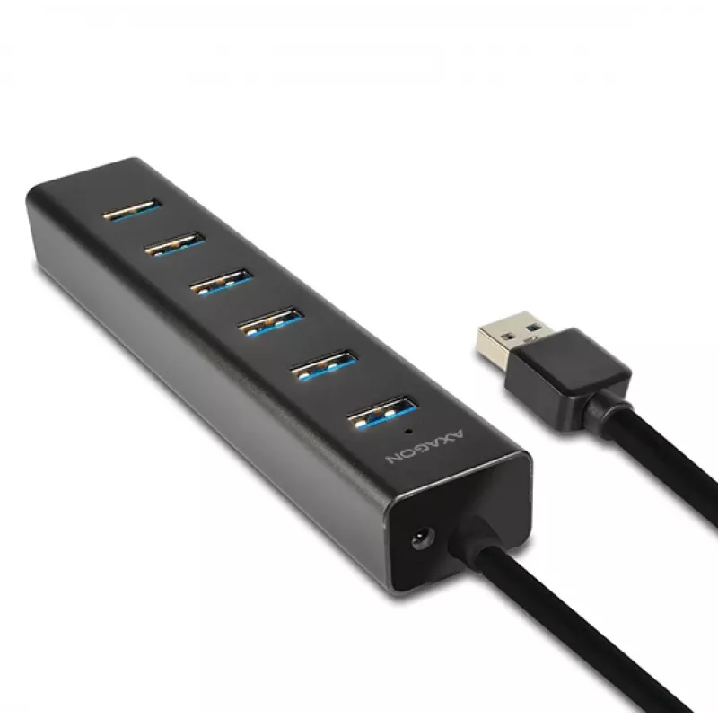 Axagon HUE-SA7BP 7x USB 3.0 ALU LADEHUB μαύρο με τροφοδοτικό