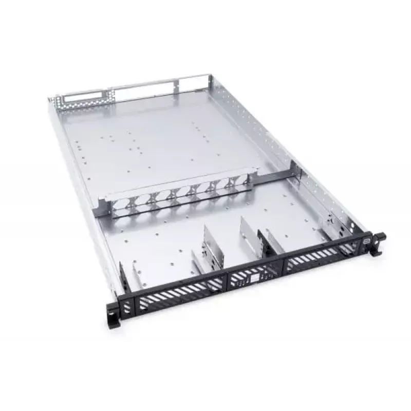 Κουτί rack server Alphacool ES 1U 19 ιντσών, έτοιμο για υδρόψυξη, μαύρο/γκρι