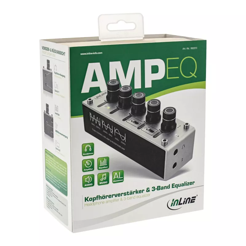 InLine AmpEQ Tri-Tone Hi-Res AUDIO Pre- & Headphone-Amp, 3,5 mm Stereo, τροφοδοσία USB