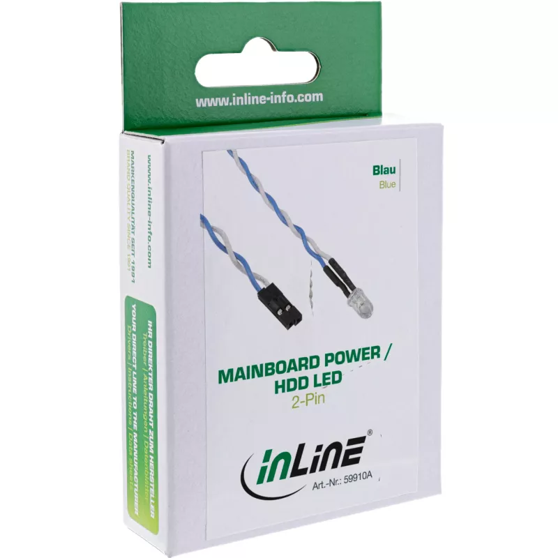 InLine Mainboard Power / HDD LED, μπλε, 5 mm, 0,8 m