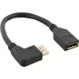 Καλώδιο προσαρμογέα InLine DisplayPort 1.4 M/F, 8K4K, αριστερή γωνία, μαύρο/χρυσό, 0,15m