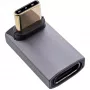 InLine Αντάπτορας USB4, βύσμα αρσενικό/υποδοχή θηλυκή USB-C γωνιακός πάνω/κάτω, Αλουμίνιο, γκρι