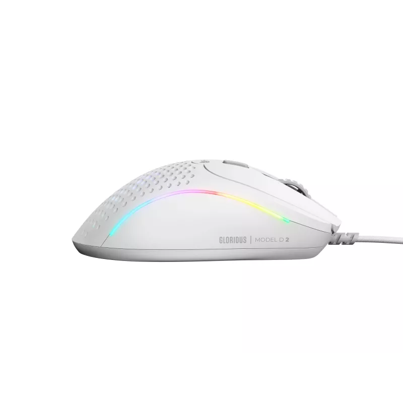 Glorious Gaming Glorious Model D 2 Wired - Ματ Λευκό, Δεξιόχειρας, Οπτικό, USB Type-A, 26000 DPI, Λευκό