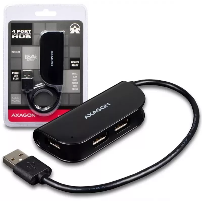 Axagon HUE-X4B Hub Διεπαφών USB 2.0 480 Mbit/s Μαύρο