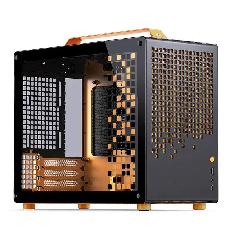 Κουτί υπολογιστή JONSPLUS MATX Handle Case Z20 – Μαύρο-Πορτοκαλί