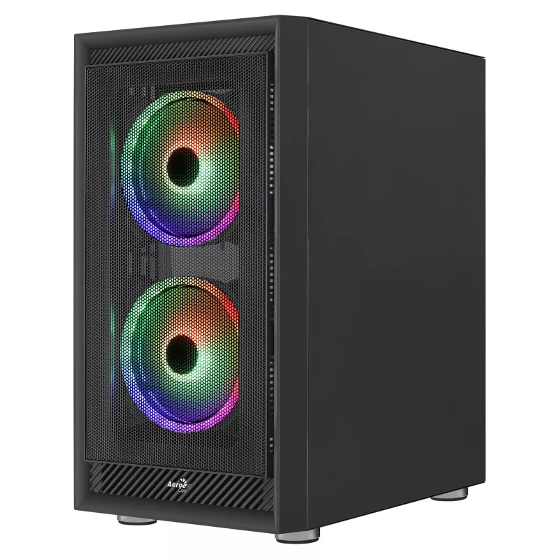 AeroCool Graphite v3 (Graphite-G-BK-v3) ACCM-PB24133.11 κουτί Midi Tower, ATX/MicroATX/Mini-ITX, πλαϊνό πάνελ από ψημένο γυαλί, χωρίς τροφοδοτικό, μαύρο
