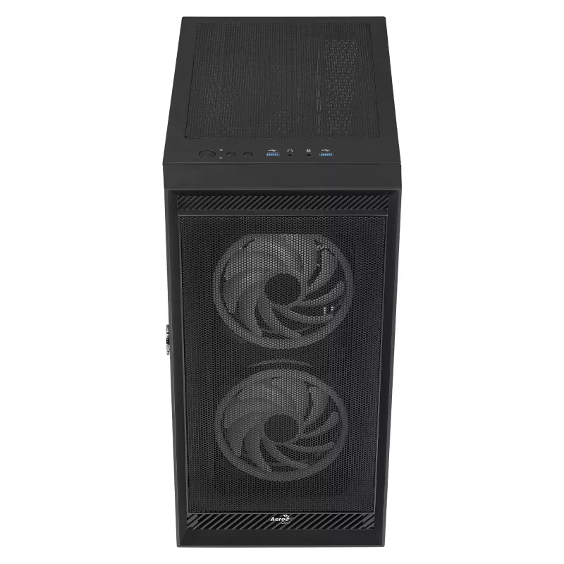 AeroCool Graphite v3 (Graphite-G-BK-v3) ACCM-PB24133.11 κουτί Midi Tower, ATX/MicroATX/Mini-ITX, πλαϊνό πάνελ από ψημένο γυαλί, χωρίς τροφοδοτικό, μαύρο