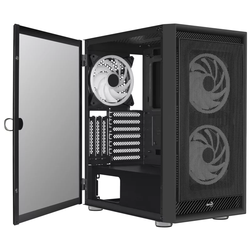 AeroCool Graphite v3 (Graphite-G-BK-v3) ACCM-PB24133.11 κουτί Midi Tower, ATX/MicroATX/Mini-ITX, πλαϊνό πάνελ από ψημένο γυαλί, χωρίς τροφοδοτικό, μαύρο