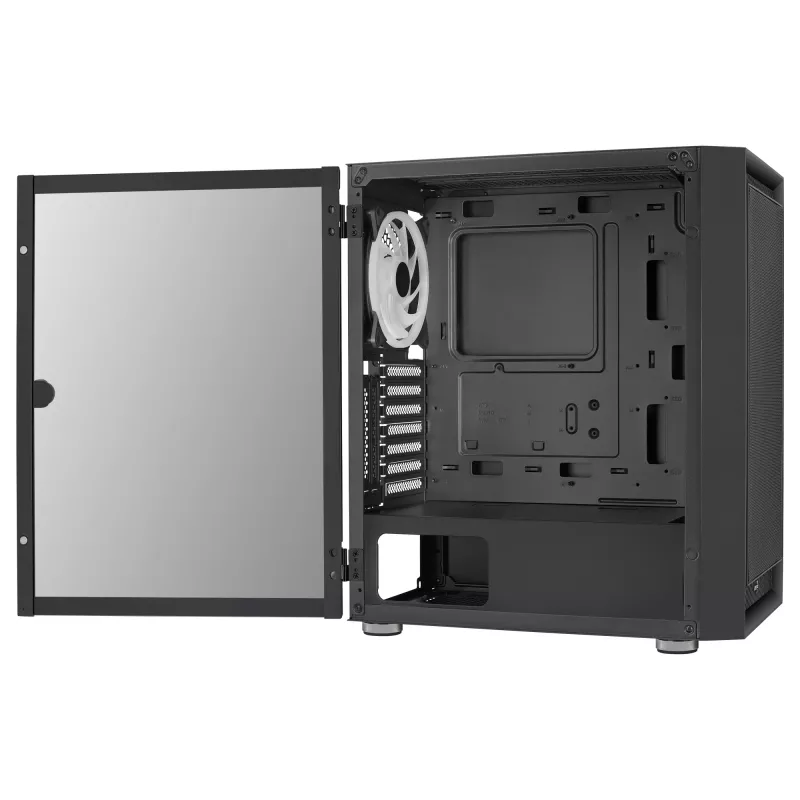 AeroCool Graphite v3 (Graphite-G-BK-v3) ACCM-PB24133.11 κουτί Midi Tower, ATX/MicroATX/Mini-ITX, πλαϊνό πάνελ από ψημένο γυαλί, χωρίς τροφοδοτικό, μαύρο