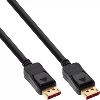 Καλώδιο InLine DisplayPort 1.4, 8K4K, μαύρο, χρυσό, 1,5 m