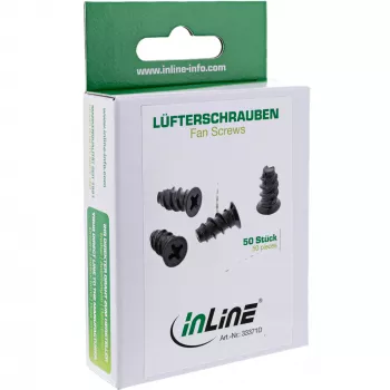 Βίδες ανεμιστήρα InLine 5,0x10,0mm μαύρες 50 τεμ.