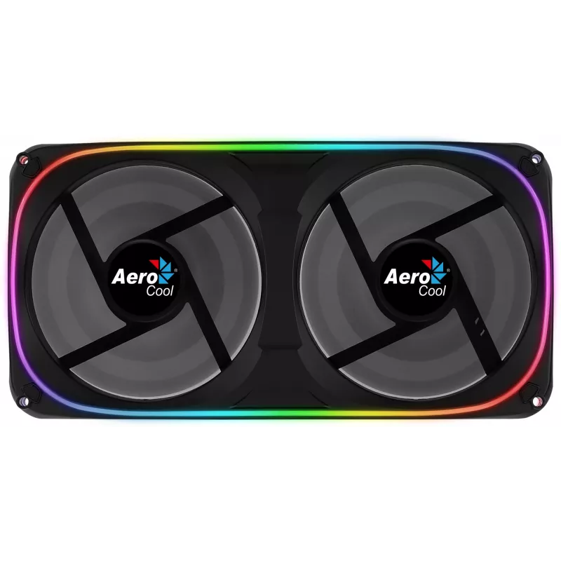 Aerocool ASTRO24 Dual Fan PC 12cm ARGB LED Αντιδονητική Υποστήριξη Μαύρο