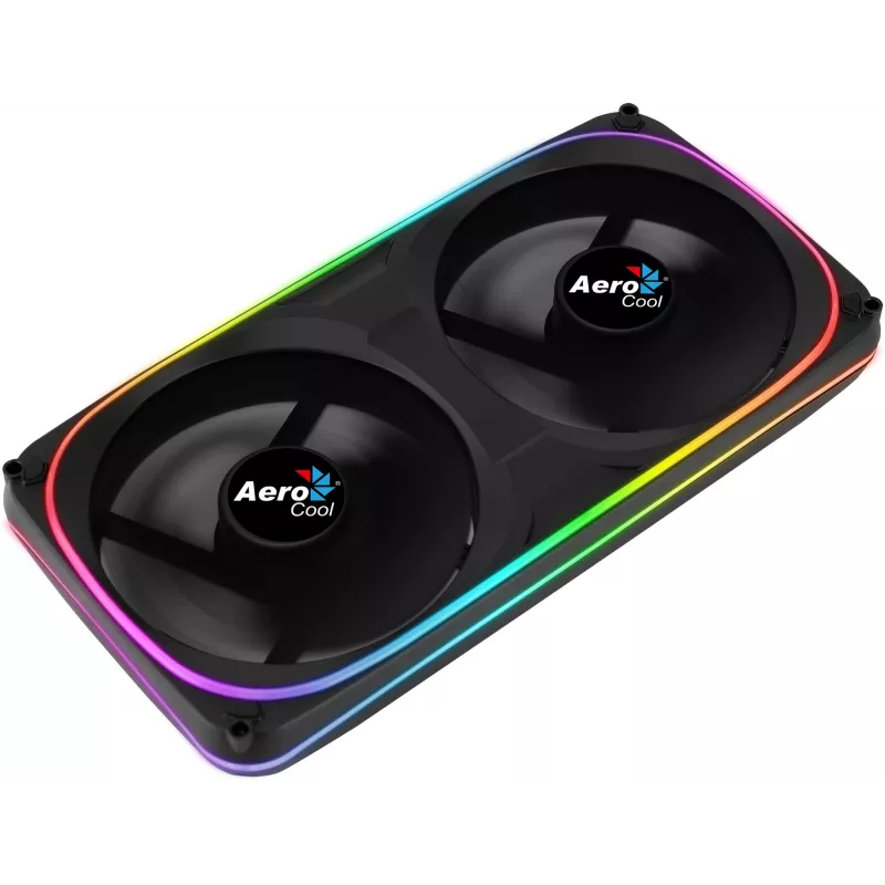 Aerocool ASTRO24 Dual Fan PC 12cm ARGB LED Αντιδονητική Υποστήριξη Μαύρο