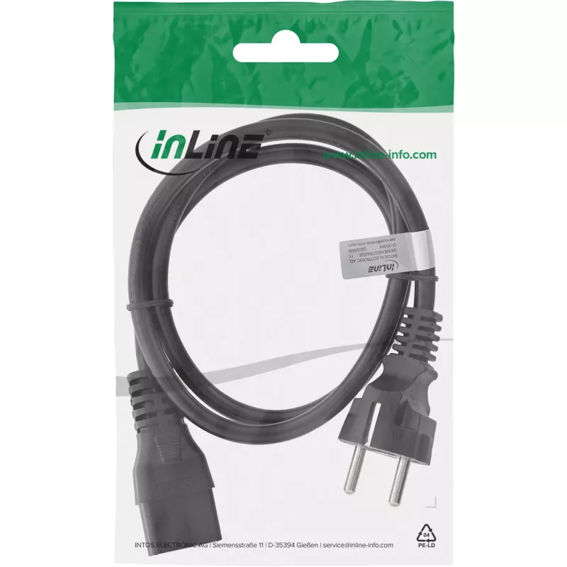 Καλώδιο τροφοδοσίας InLine 16A CEE 7/7 ευθύ / IEC320/C19 2m