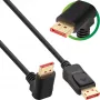 Καλώδιο InLine DisplayPort 1.4, 8K4K, γωνιακό προς τα πάνω, μαύρο/χρυσό, 3m