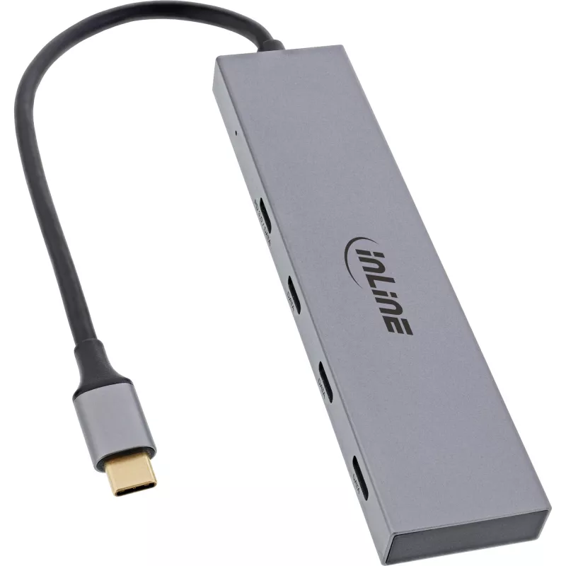 InLine USB 3.2 Gen.2 Hub (10 Gb/s), 4 Θύρες USB-C, OTG, Θήκη Αλουμινίου