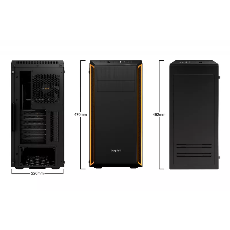 be quiet Pure Base 600 Window Midi Tower μαύρο, πορτοκαλί